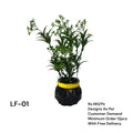 Artificial Green Floral Arrangement with Decorative Designer Pot – Modern Home Décor – LF-01