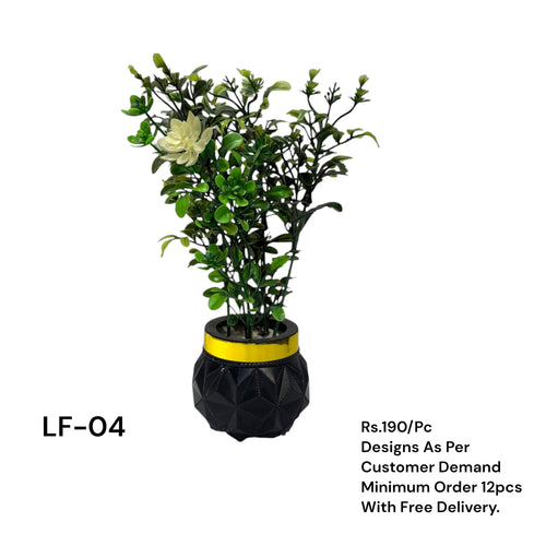 Artificial Green Floral Arrangement with Decorative Designer Pot – Modern Home Décor – LF-04