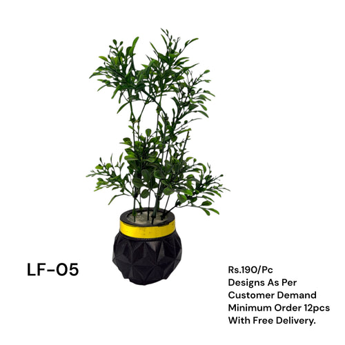 Artificial Green Floral Arrangement with Decorative Designer Pot – Modern Home Décor – LF-05