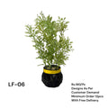 Artificial Green Floral Arrangement with Decorative Designer Pot – Modern Home Décor – LF-06