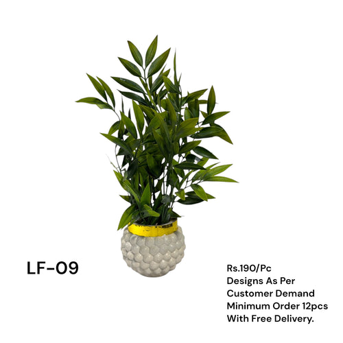 Artificial Green Floral Arrangement with Decorative Designer Pot – Modern Home Décor – LF-09