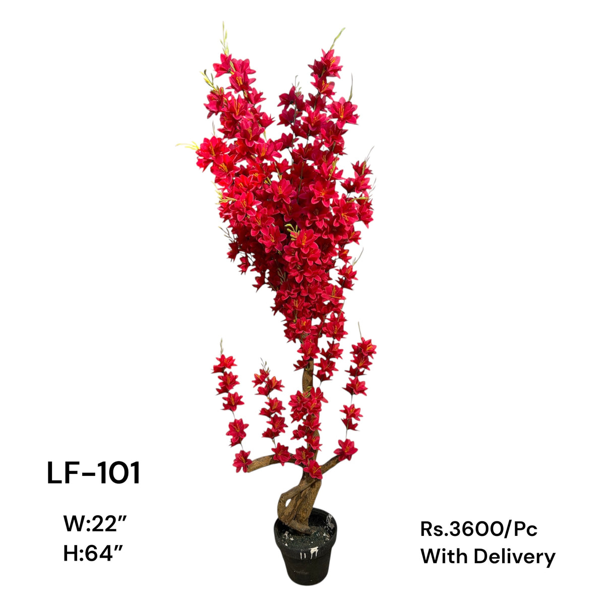 Artificial Green Floral Arrangement with Decorative Designer Pot – Modern Home Décor – LF-101
