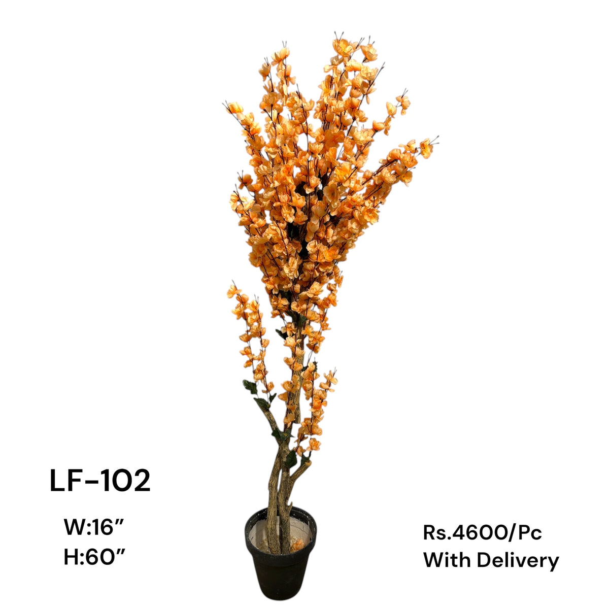 Artificial Green Floral Arrangement with Decorative Designer Pot – Modern Home Décor – LF-102