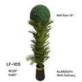 Artificial Green Floral Arrangement with Decorative Designer Pot – Modern Home Décor – LF-105