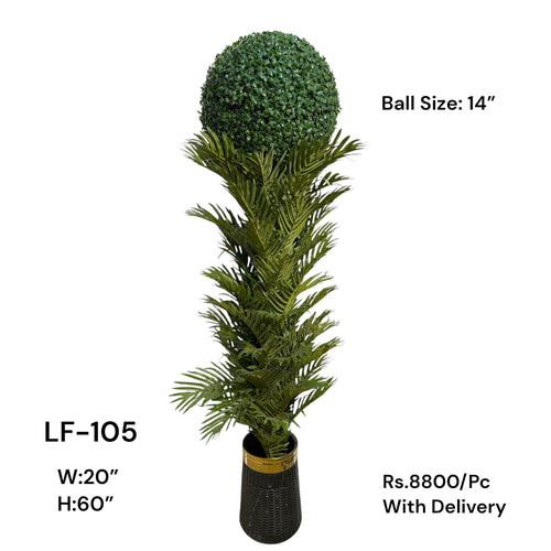Artificial Green Floral Arrangement with Decorative Designer Pot – Modern Home Décor – LF-105