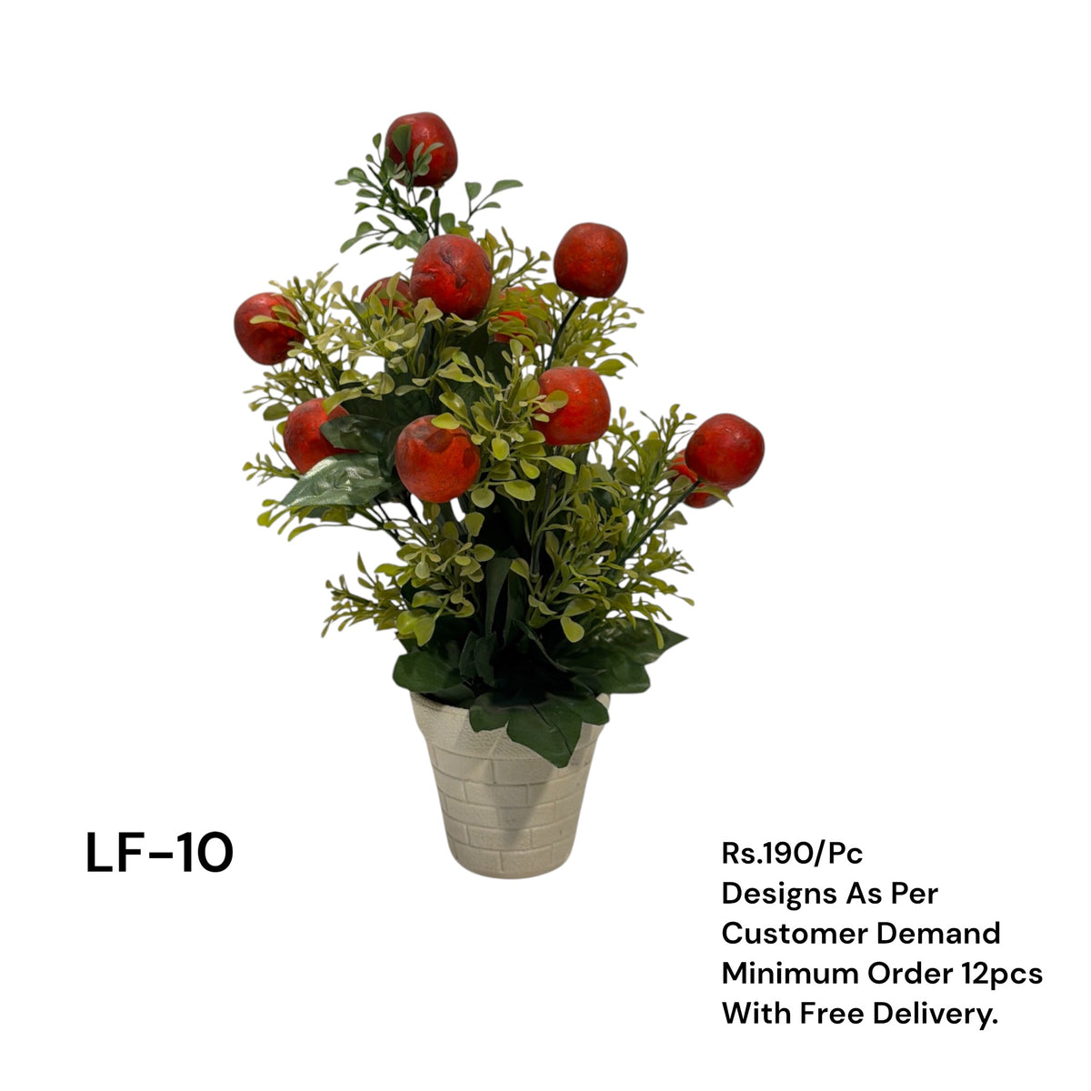 Artificial Green Floral Arrangement with Decorative Designer Pot – Modern Home Décor – LF-10
