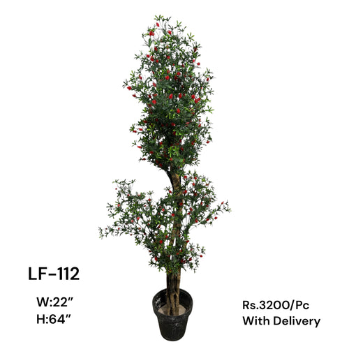 Artificial Green Floral Arrangement with Decorative Designer Pot – Modern Home Décor – LF-112