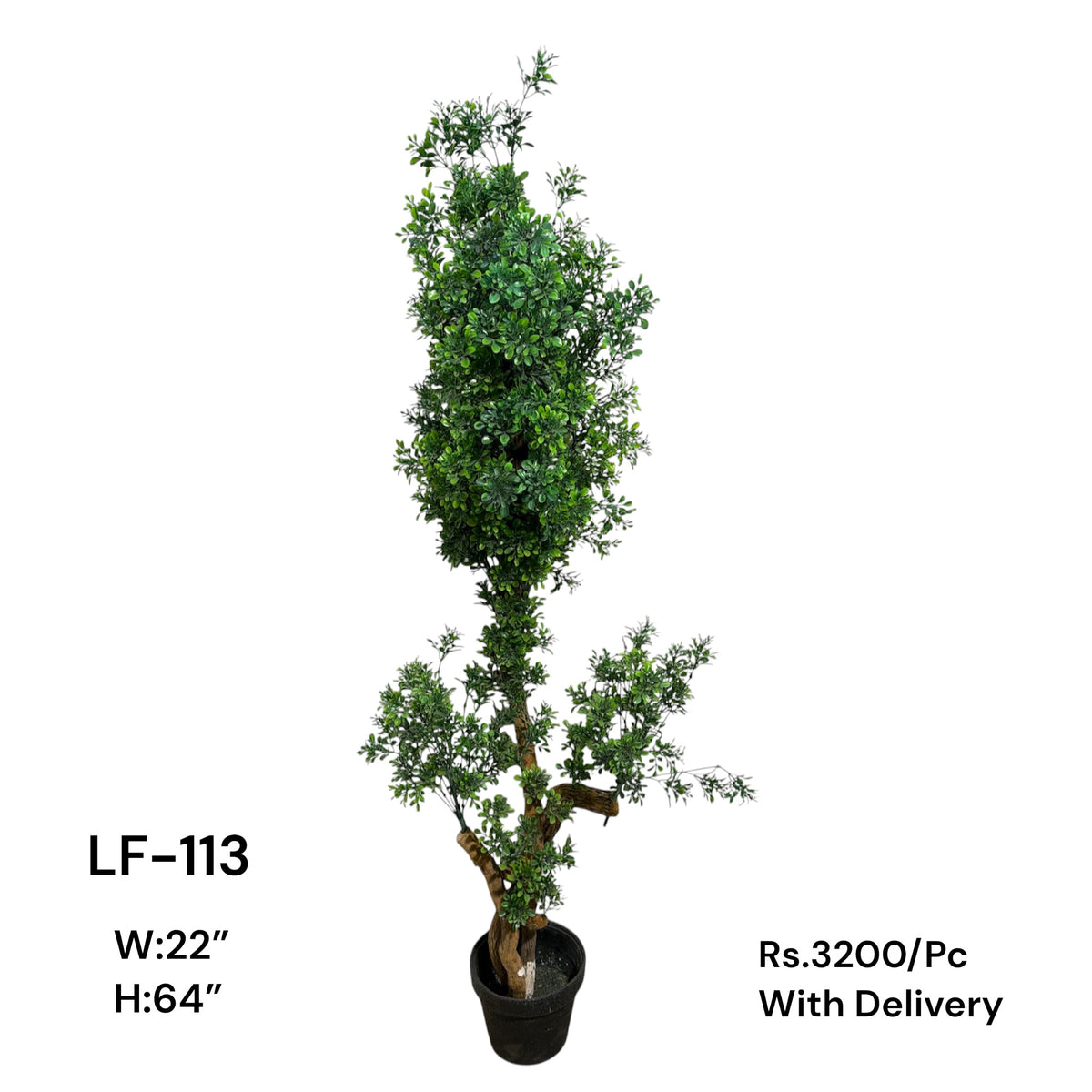 Artificial Green Floral Arrangement with Decorative Designer Pot – Modern Home Décor – LF-113