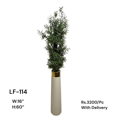 Artificial Green Floral Arrangement with Decorative Designer Pot – Modern Home Décor – LF-114
