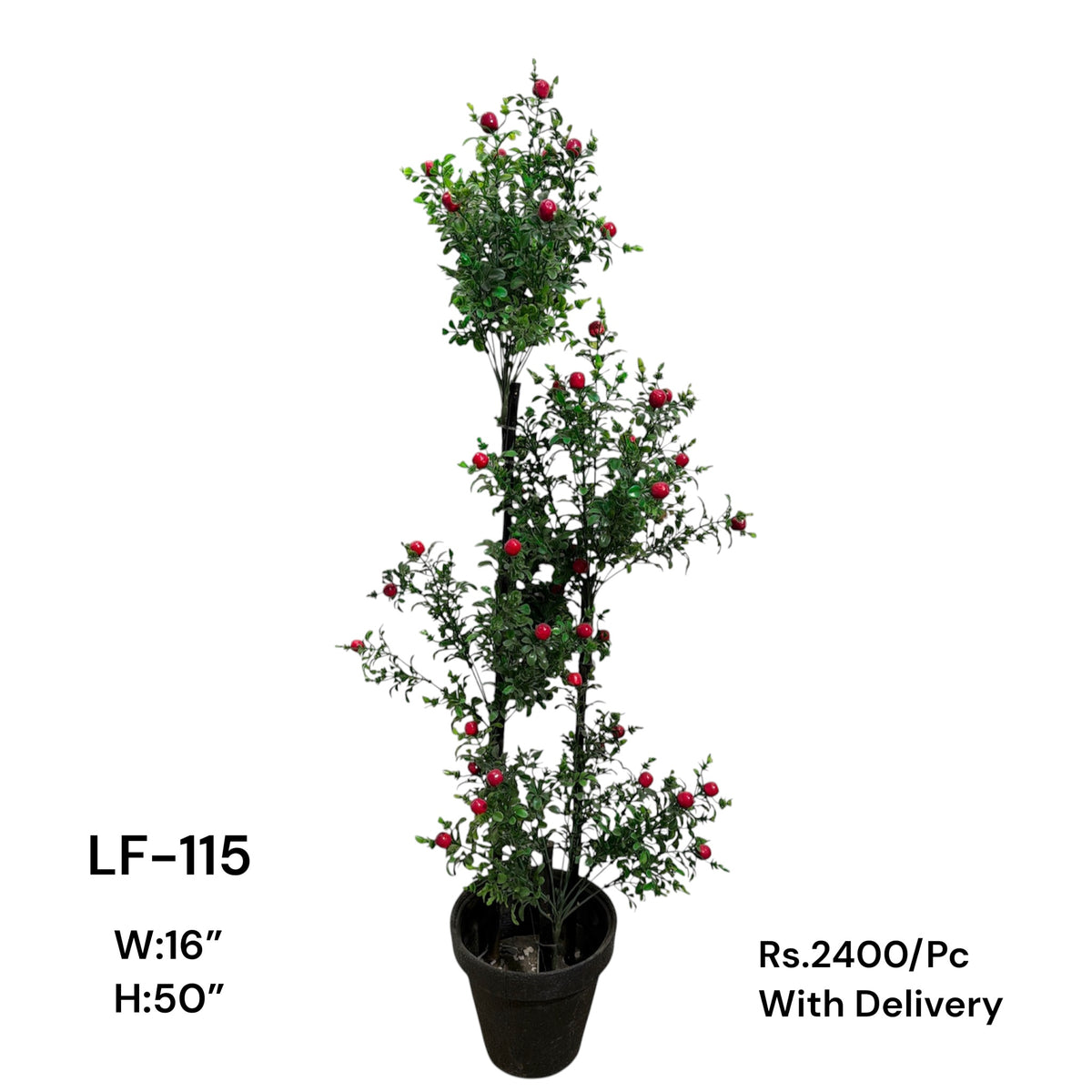 Artificial Green Floral Arrangement with Decorative Designer Pot – Modern Home Décor – LF-115