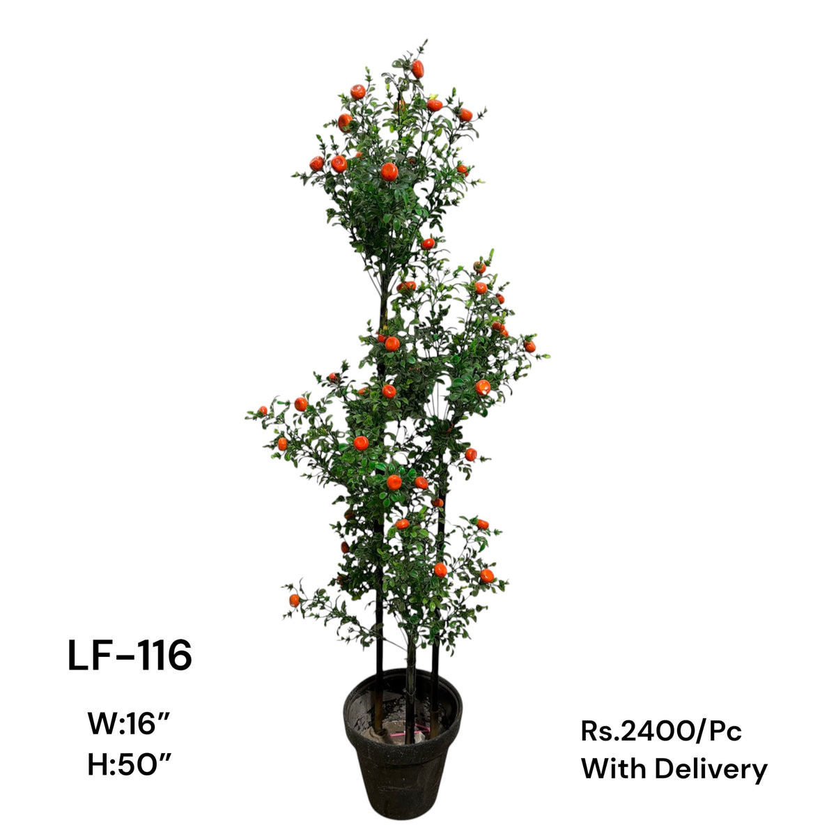 Artificial Green Floral Arrangement with Decorative Designer Pot – Modern Home Décor – LF-116