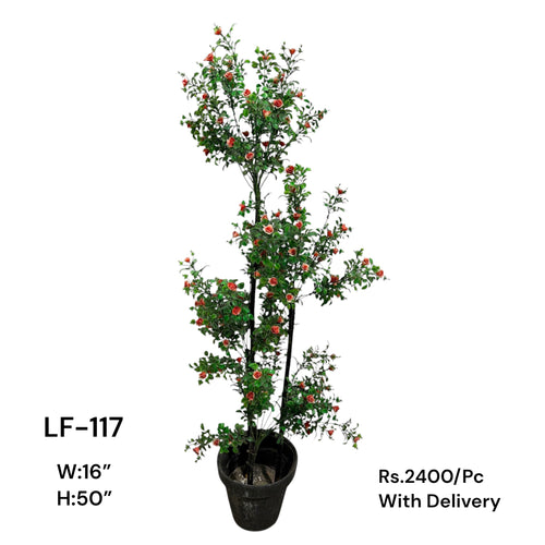 Artificial Green Floral Arrangement with Decorative Designer Pot – Modern Home Décor – LF-117