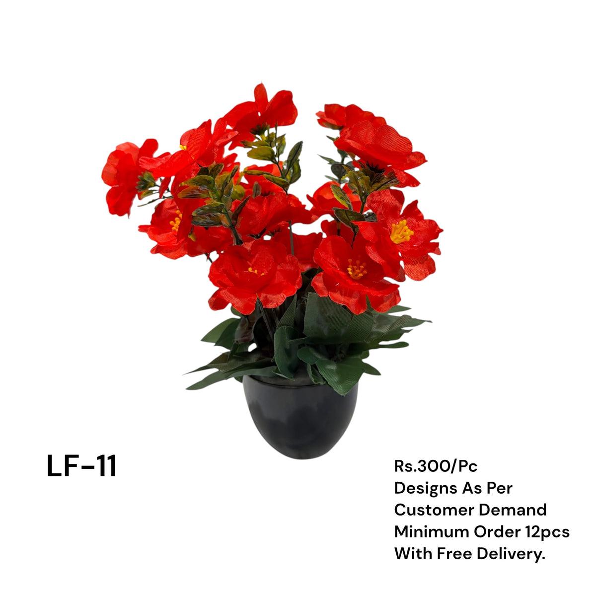 Artificial Green Floral Arrangement with Decorative Designer Pot – Modern Home Décor – LF-11