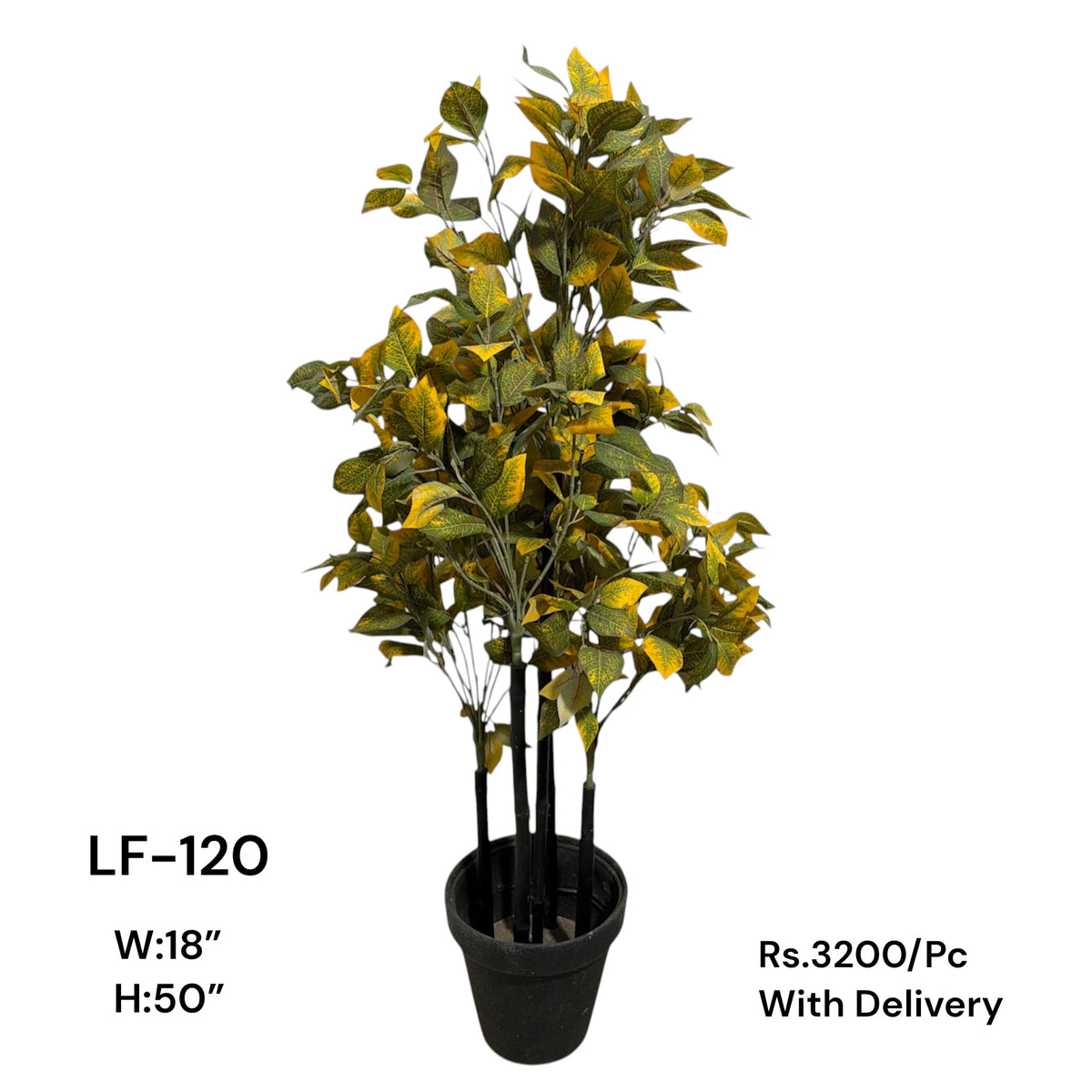 Artificial Green Floral Arrangement with Decorative Designer Pot – Modern Home Décor – LF-120
