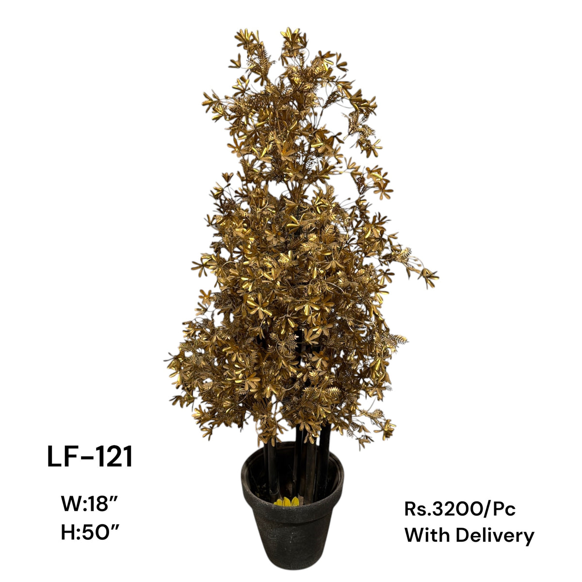 Artificial Green Floral Arrangement with Decorative Designer Pot – Modern Home Décor – LF-121