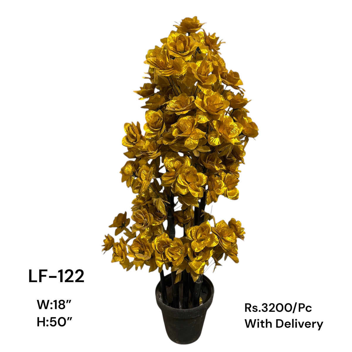 Artificial Green Floral Arrangement with Decorative Designer Pot – Modern Home Décor – LF-122