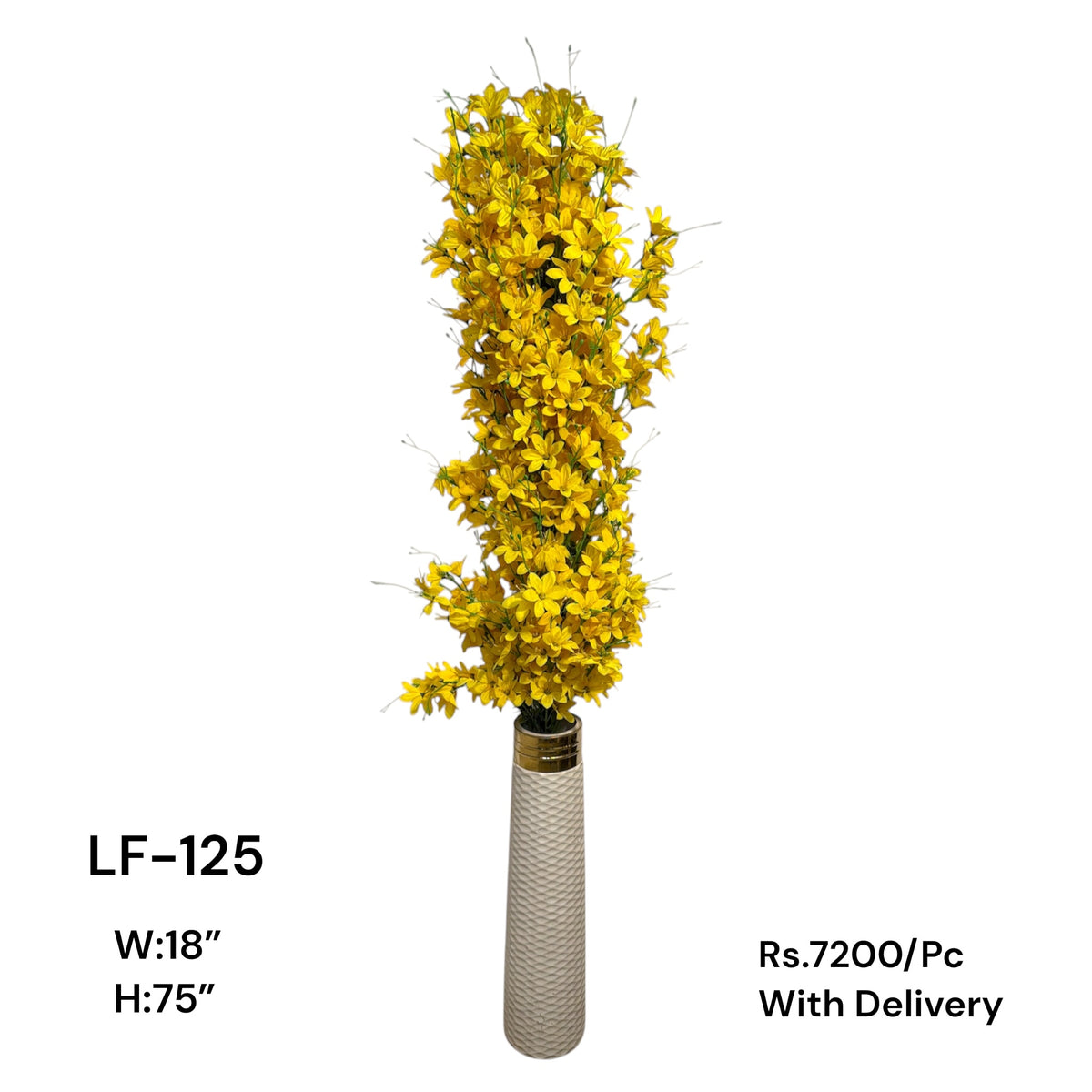 Artificial Green Floral Arrangement with Decorative Designer Pot – Modern Home Décor – LF-125