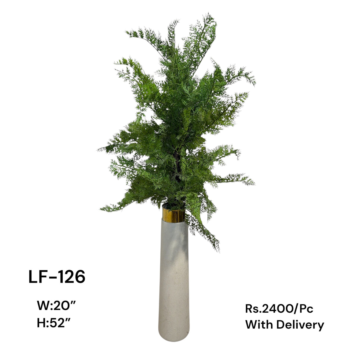 Artificial Green Floral Arrangement with Decorative Designer Pot – Modern Home Décor – LF-126