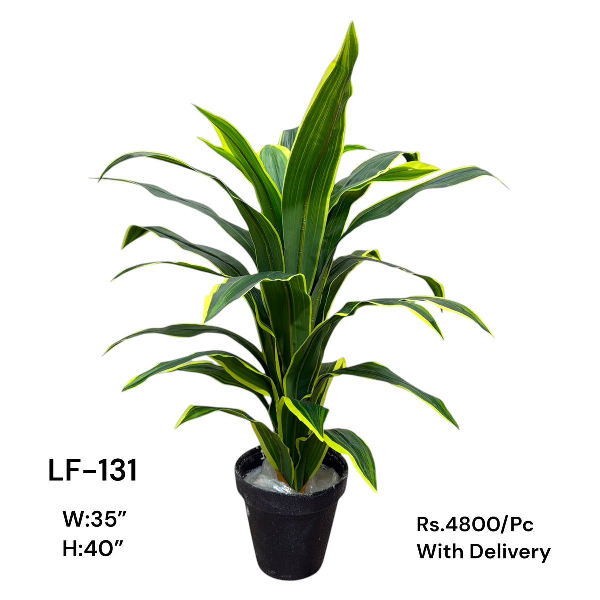 Artificial Green Floral Arrangement with Decorative Designer Pot – Modern Home Décor – LF-131