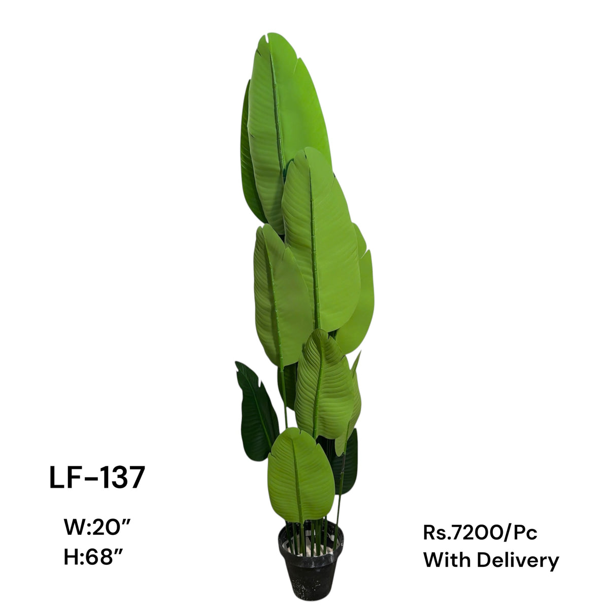 Artificial Green Floral Arrangement with Decorative Designer Pot – Modern Home Décor – LF-137
