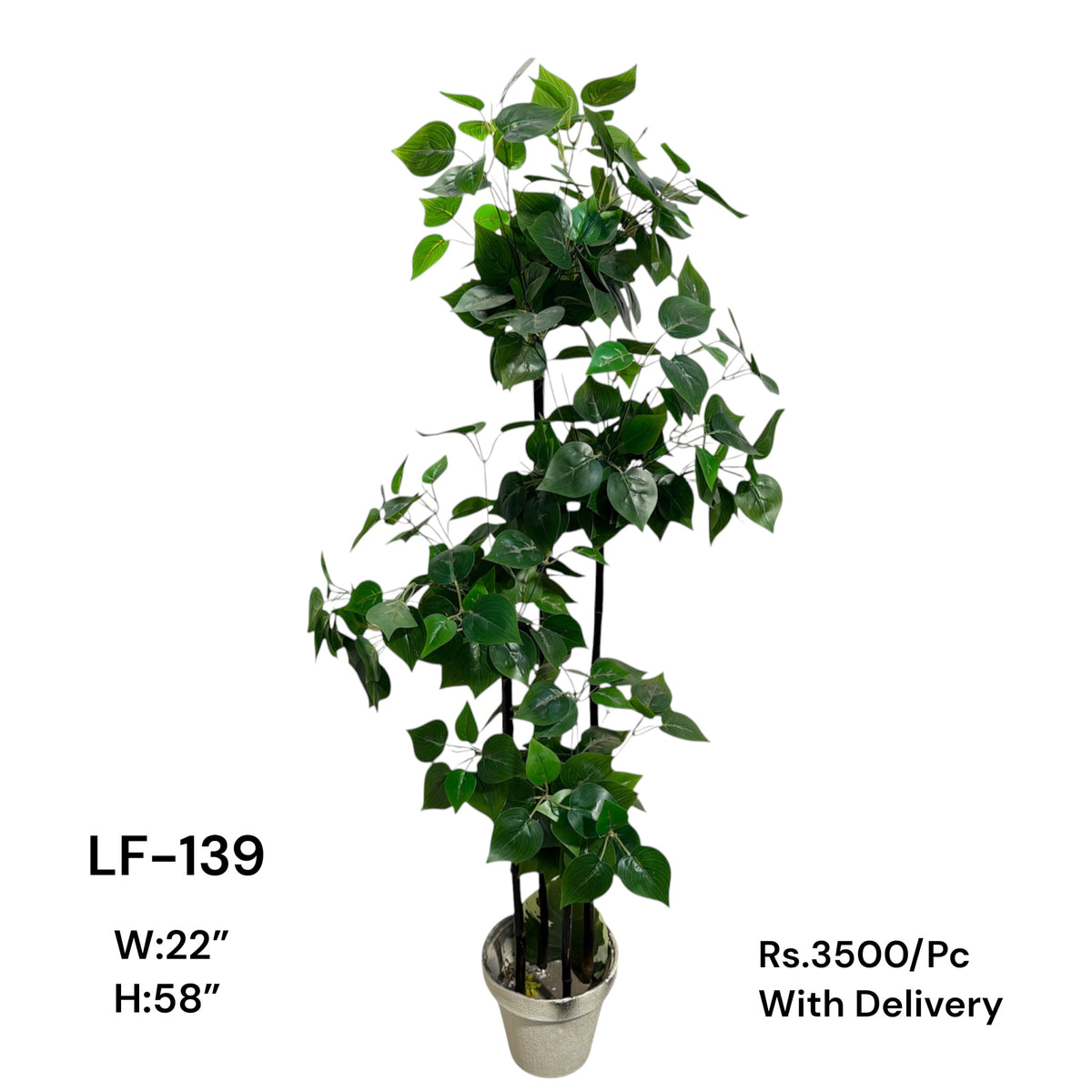 Artificial Green Floral Arrangement with Decorative Designer Pot – Modern Home Décor – LF-139
