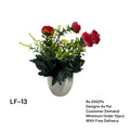 Artificial Green Floral Arrangement with Decorative Designer Pot – Modern Home Décor – LF-13