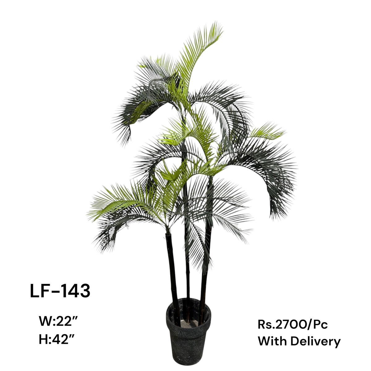 Artificial Green Floral Arrangement with Decorative Designer Pot – Modern Home Décor – LF-143