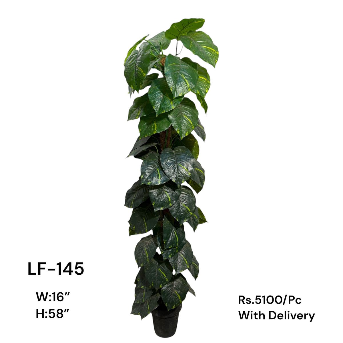 Artificial Green Floral Arrangement with Decorative Designer Pot – Modern Home Décor – LF-145