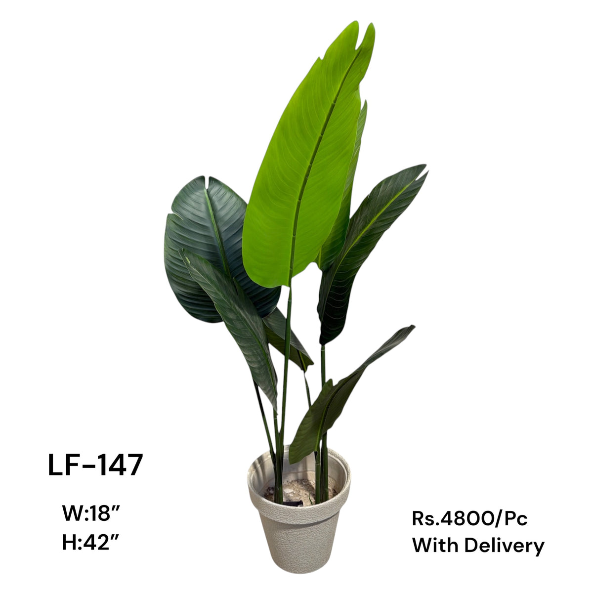 Artificial Green Floral Arrangement with Decorative Designer Pot – Modern Home Décor – LF-147