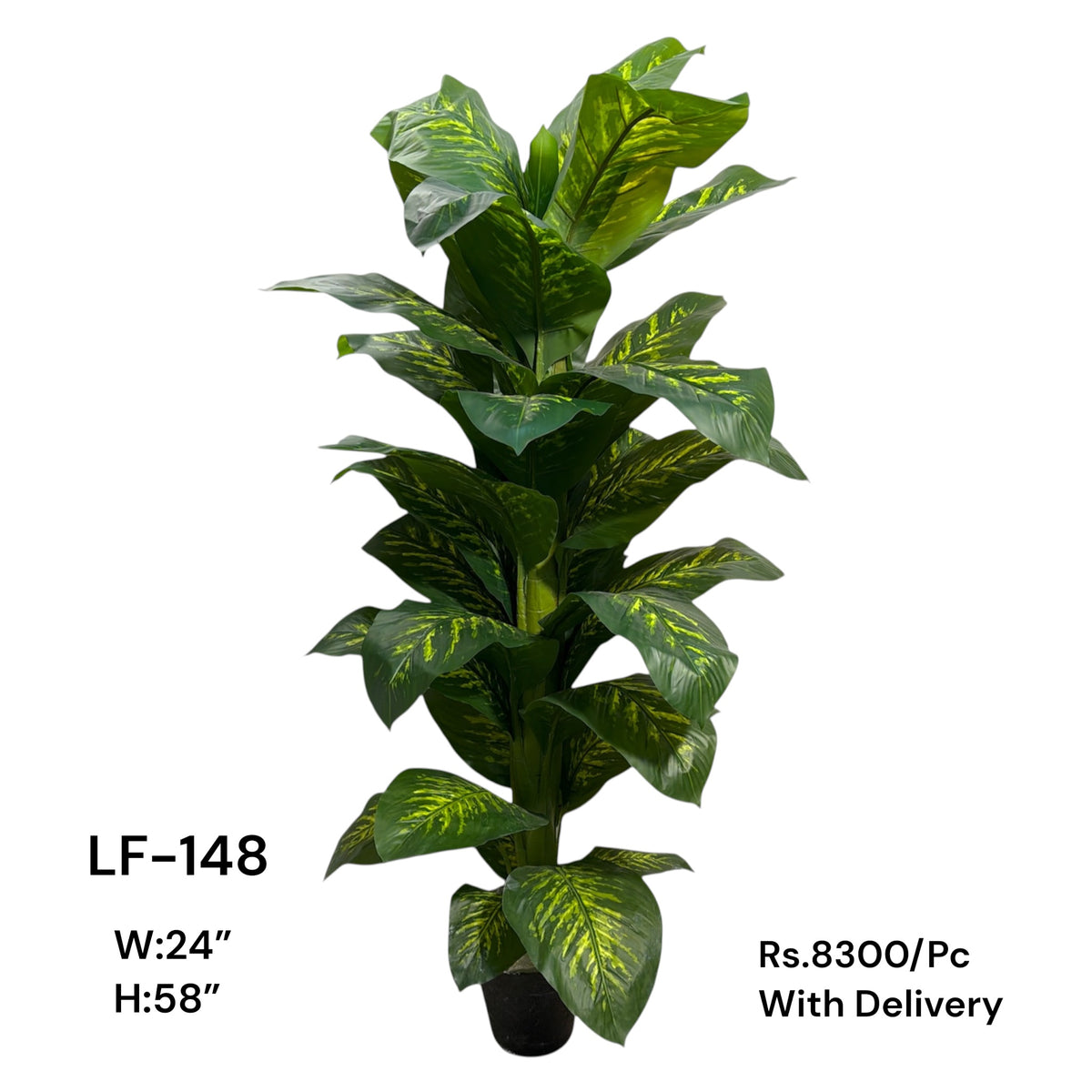 Artificial Green Floral Arrangement with Decorative Designer Pot – Modern Home Décor – LF-148