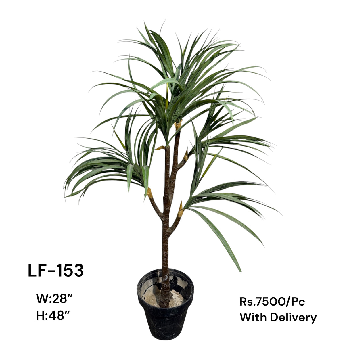 Artificial Green Floral Arrangement with Decorative Designer Pot – Modern Home Décor – LF-153