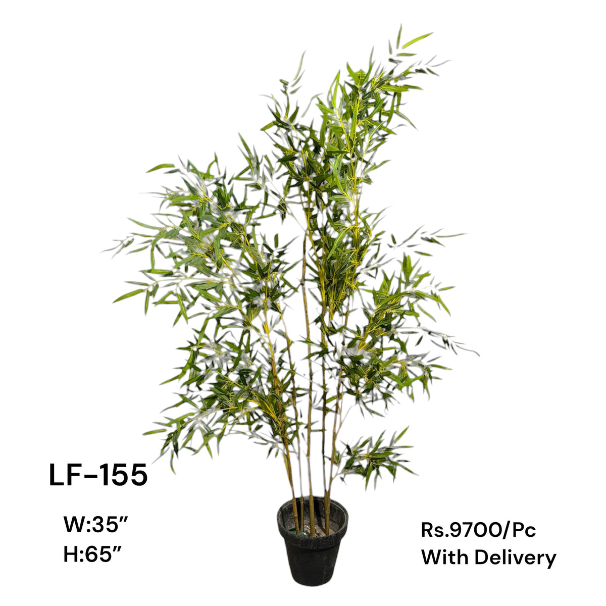 Artificial Green Floral Arrangement with Decorative Designer Pot – Modern Home Décor – LF-155