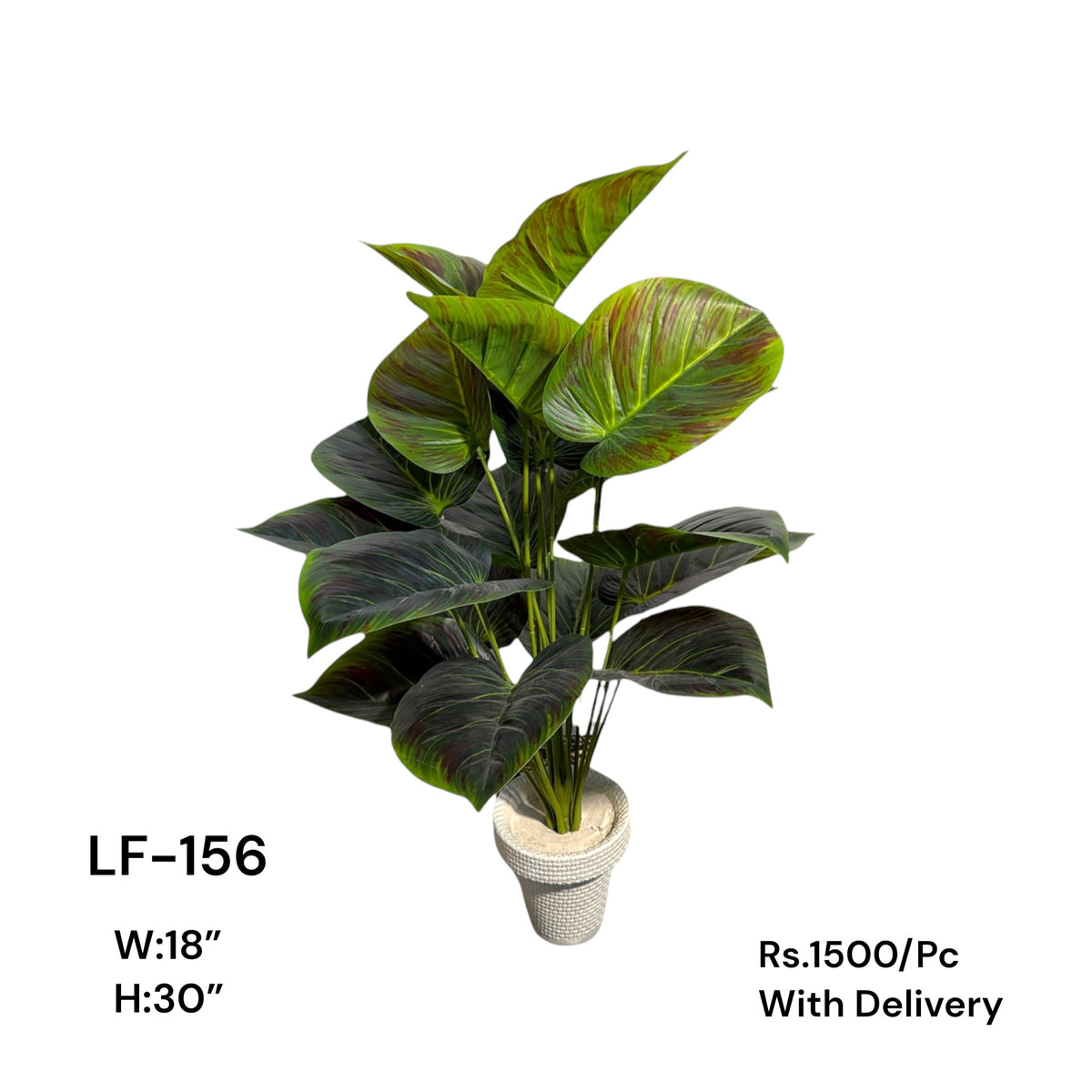 Artificial Green Floral Arrangement with Decorative Designer Pot – Modern Home Décor – LF-156