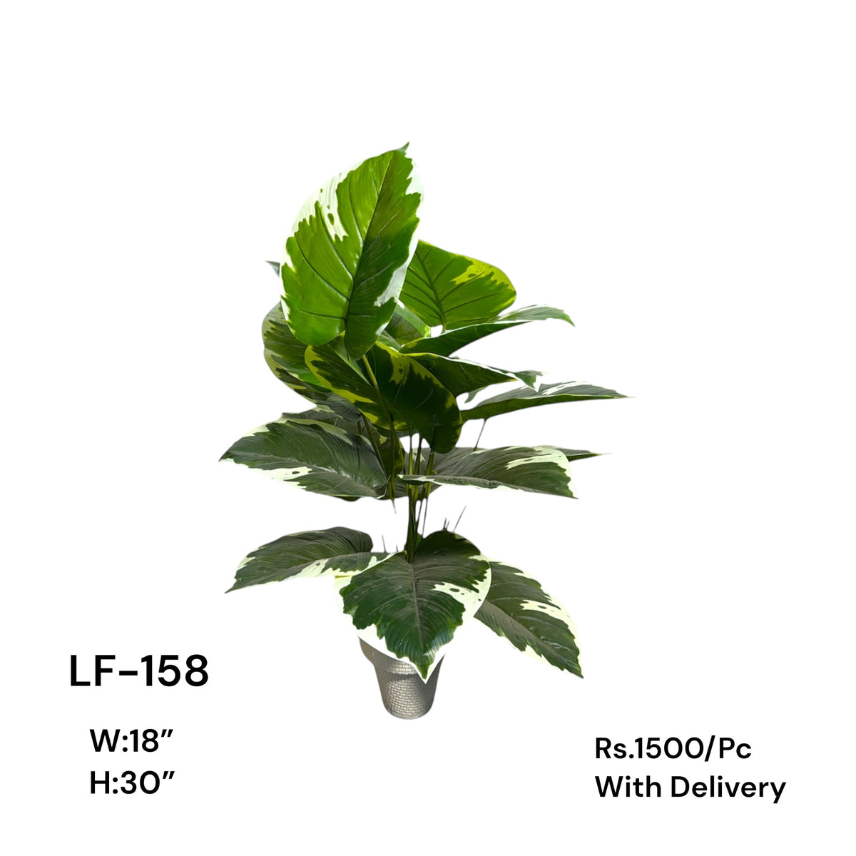 Artificial Green Floral Arrangement with Decorative Designer Pot – Modern Home Décor – LF-158