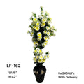 Artificial Green Floral Arrangement with Decorative Designer Pot – Modern Home Décor – LF-162
