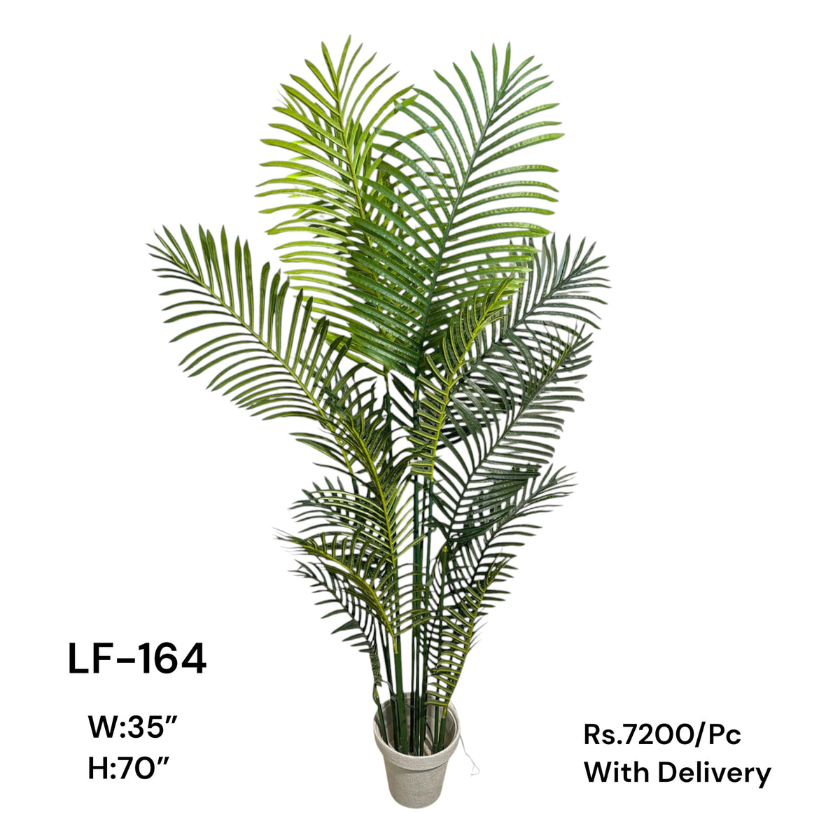 Artificial Green Floral Arrangement with Decorative Designer Pot – Modern Home Décor – LF-164