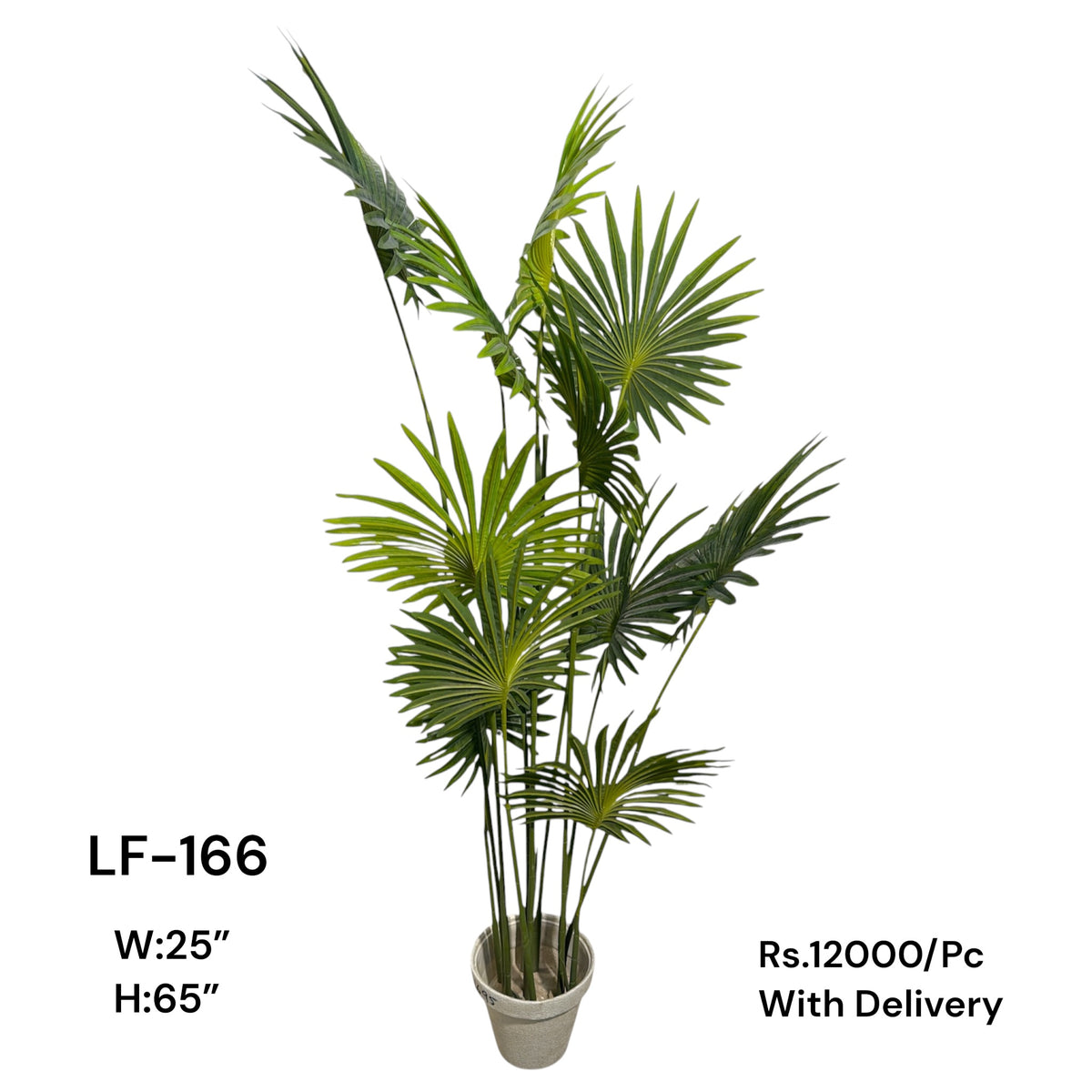 Artificial Green Floral Arrangement with Decorative Designer Pot – Modern Home Décor – LF-166