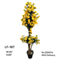 Artificial Green Floral Arrangement with Decorative Designer Pot – Modern Home Décor – LF-167