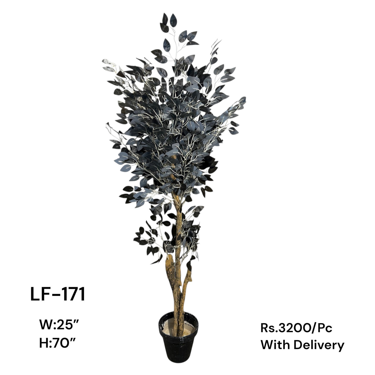 Artificial Green Floral Arrangement with Decorative Designer Pot – Modern Home Décor – LF-171
