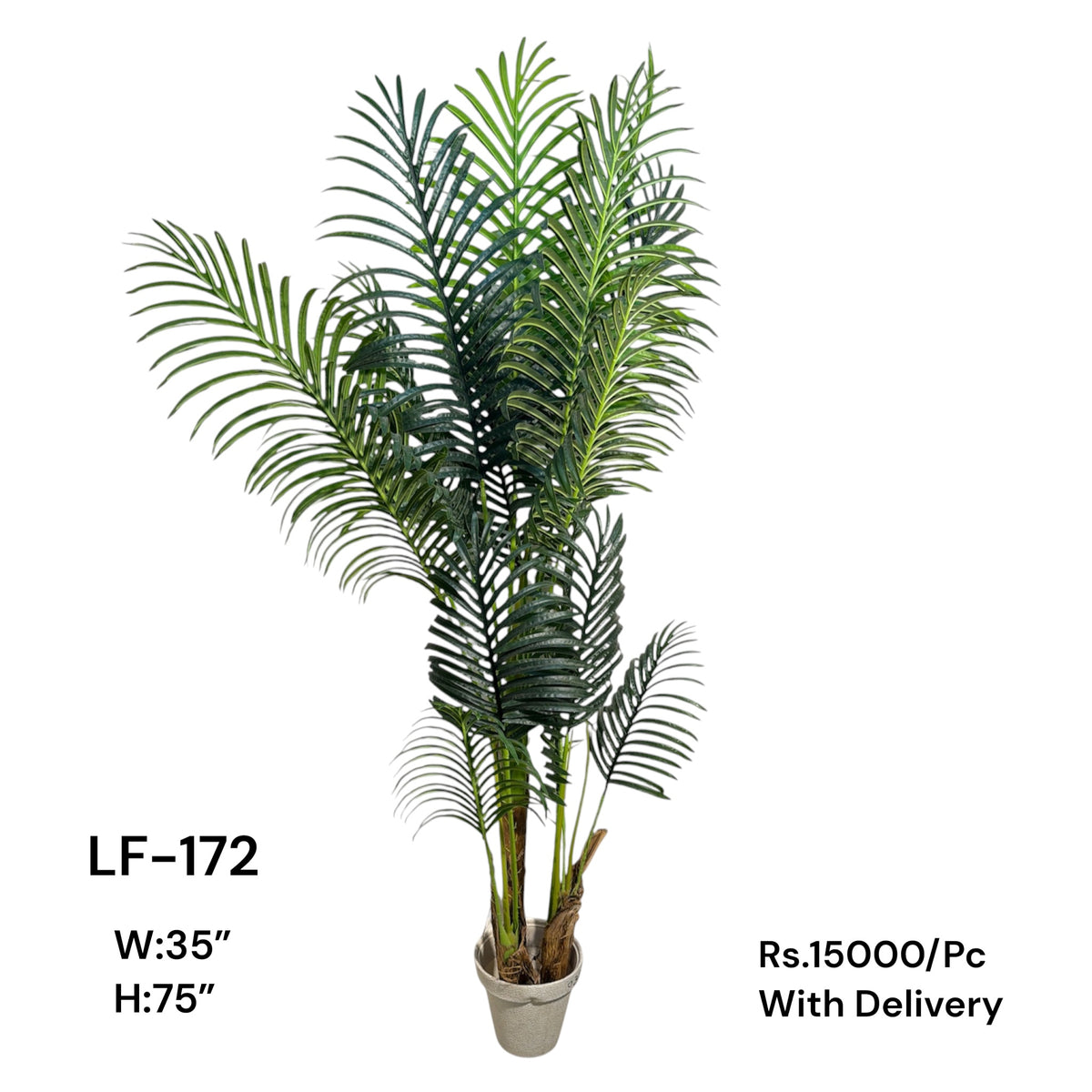 Artificial Green Floral Arrangement with Decorative Designer Pot – Modern Home Décor – LF-172