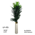 Artificial Green Floral Arrangement with Decorative Designer Pot – Modern Home Décor – LF-173