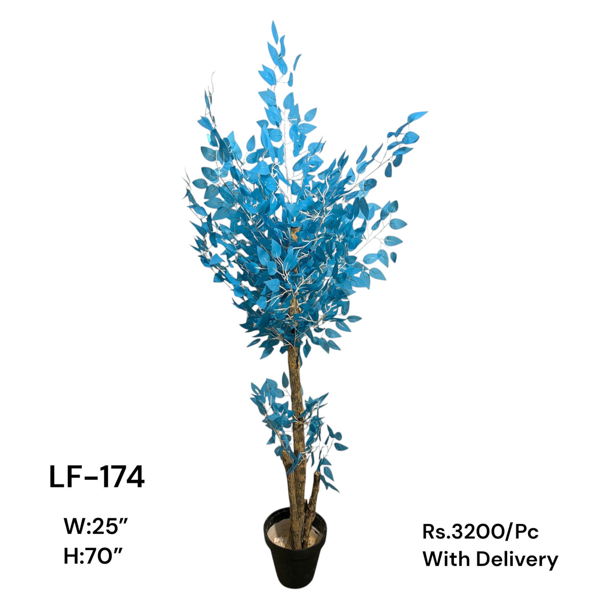 Artificial Green Floral Arrangement with Decorative Designer Pot – Modern Home Décor – LF-174