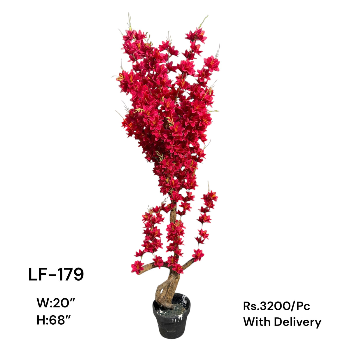 Artificial Green Floral Arrangement with Decorative Designer Pot – Modern Home Décor – LF-179