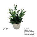 Artificial Green Floral Arrangement with Decorative Designer Pot – Modern Home Décor – LF-17
