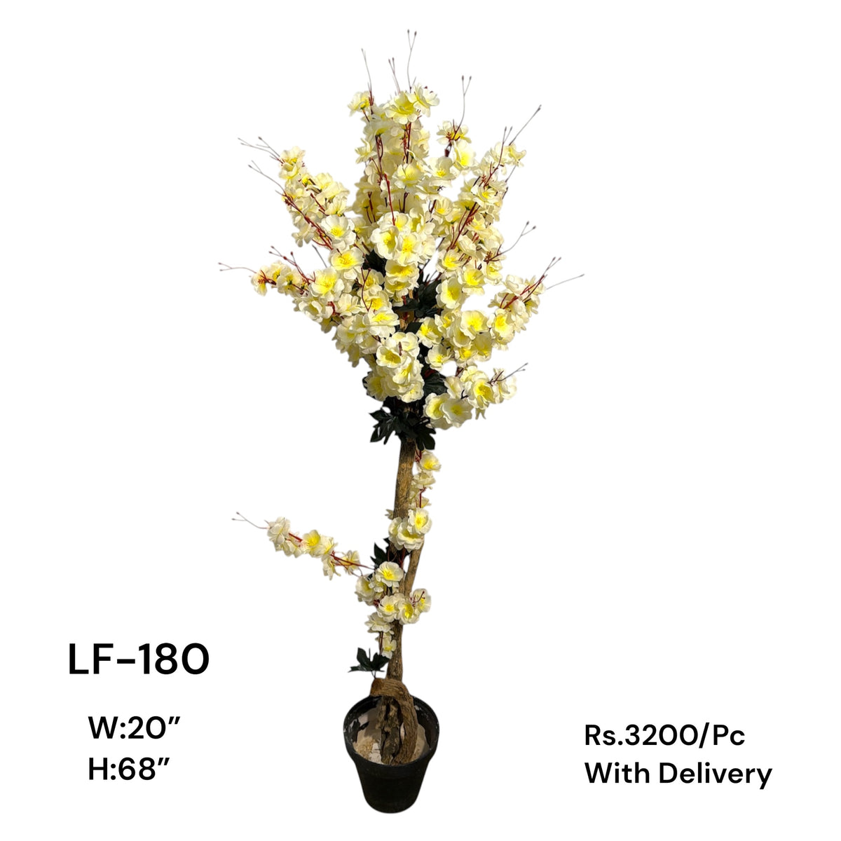 Artificial Green Floral Arrangement with Decorative Designer Pot – Modern Home Décor – LF-180