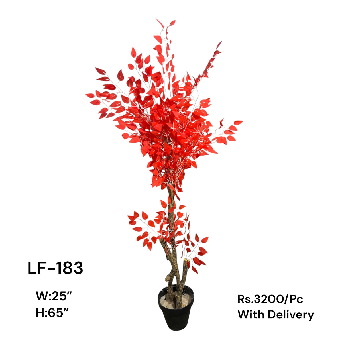 Artificial Green Floral Arrangement with Decorative Designer Pot – Modern Home Décor – LF-183