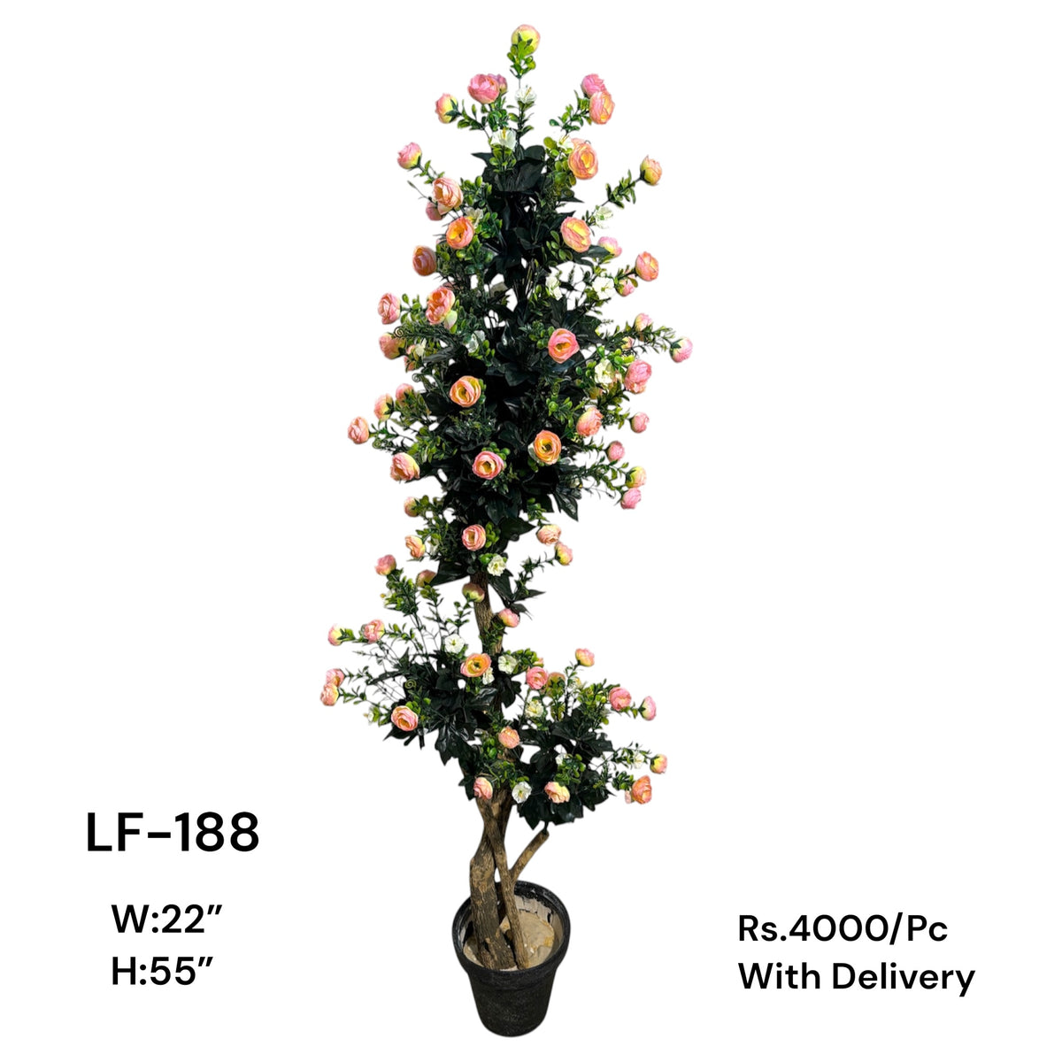 Artificial Green Floral Arrangement with Decorative Designer Pot – Modern Home Décor – LF-188