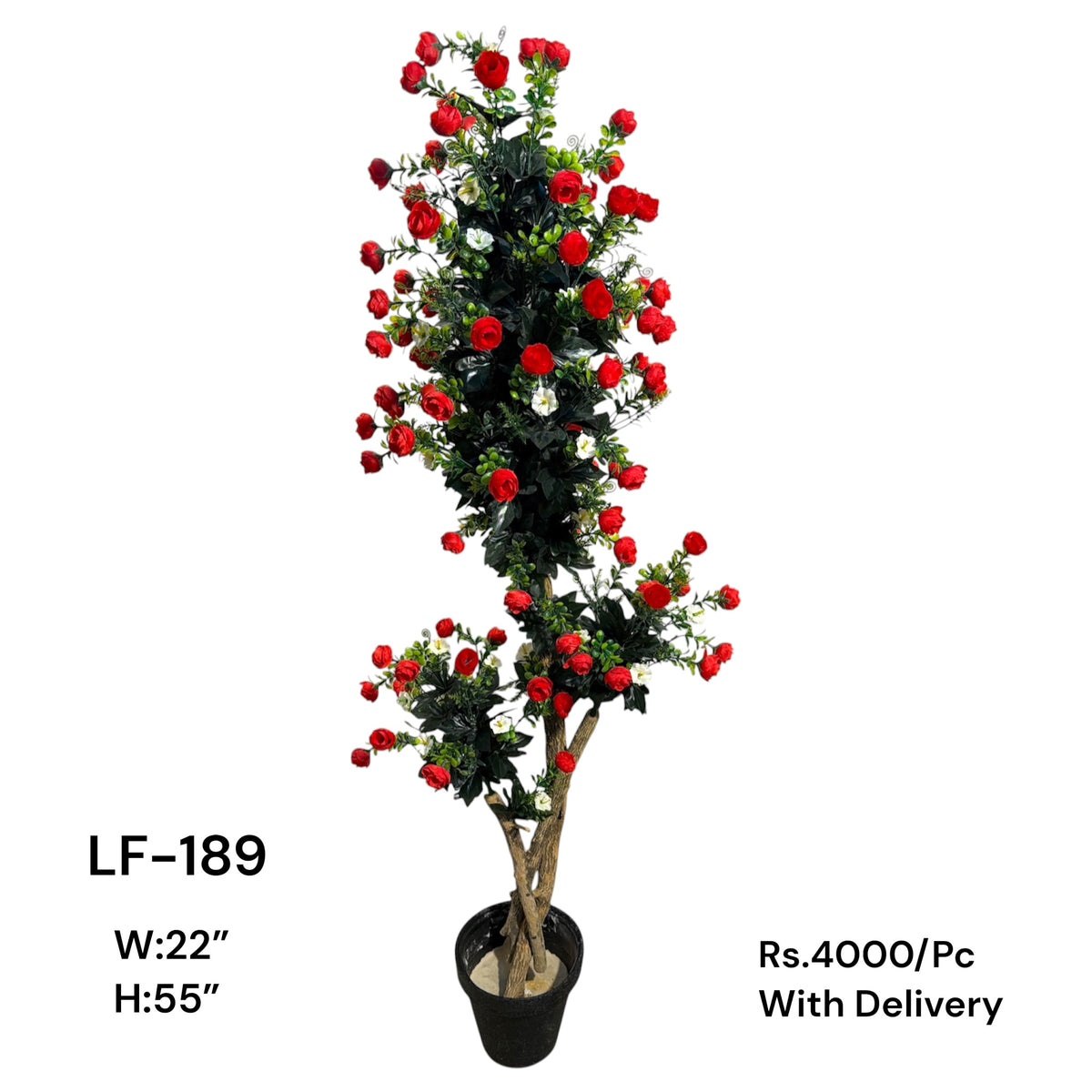 Artificial Green Floral Arrangement with Decorative Designer Pot – Modern Home Décor – LF-189