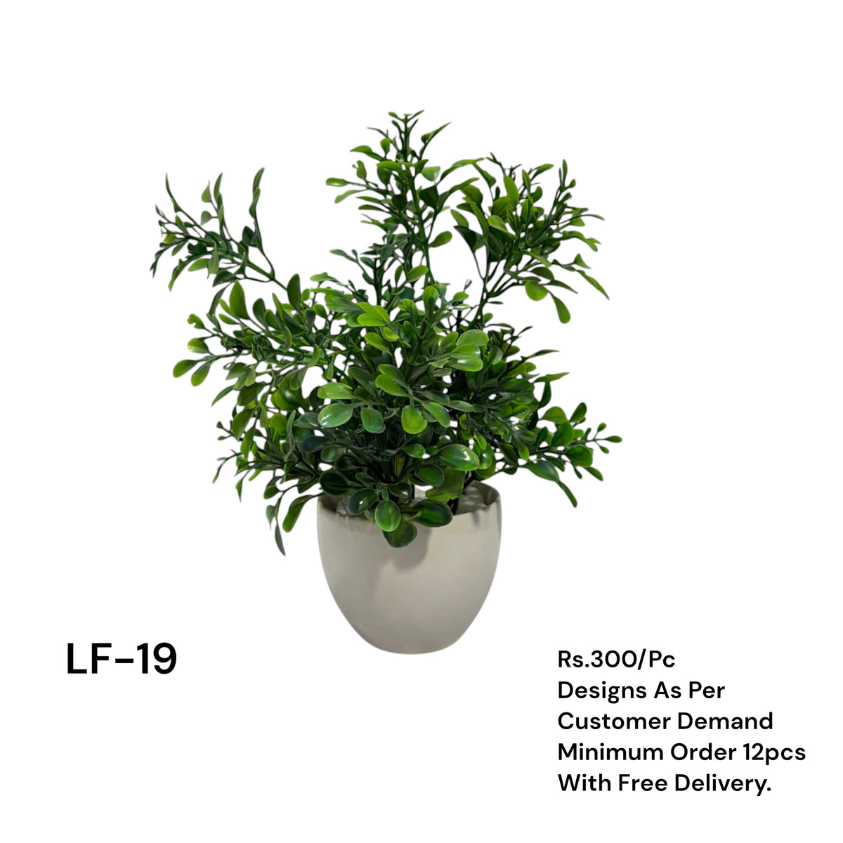 Artificial Green Floral Arrangement with Decorative Designer Pot – Modern Home Décor – LF-19