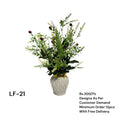 Artificial Green Floral Arrangement with Decorative Designer Pot – Modern Home Décor – LF-21